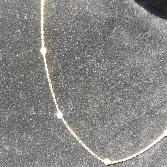 17.5" 925 Italy Gold overlay Necklace with 5 stones - Picture 12 of 13